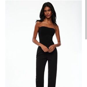 Dynamite strapless ribbed tank in black size M/L